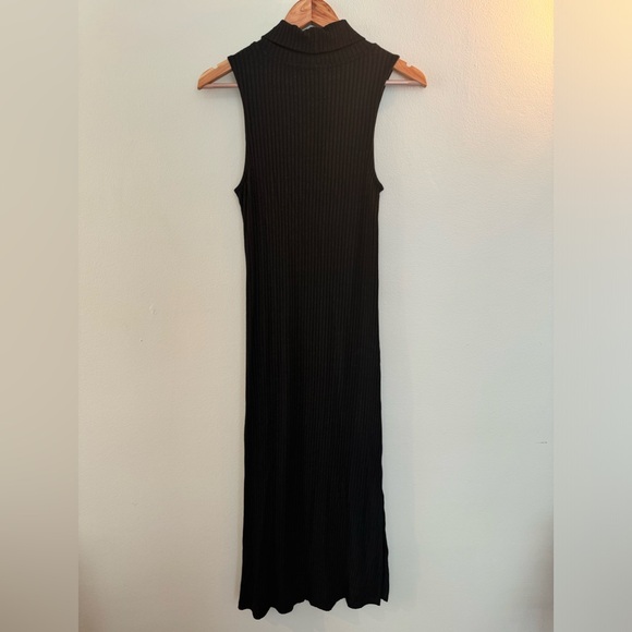 David Lerner Turtleneck Black Ribbed Sleeveless Dress Women's Large - Picture 10 of 11